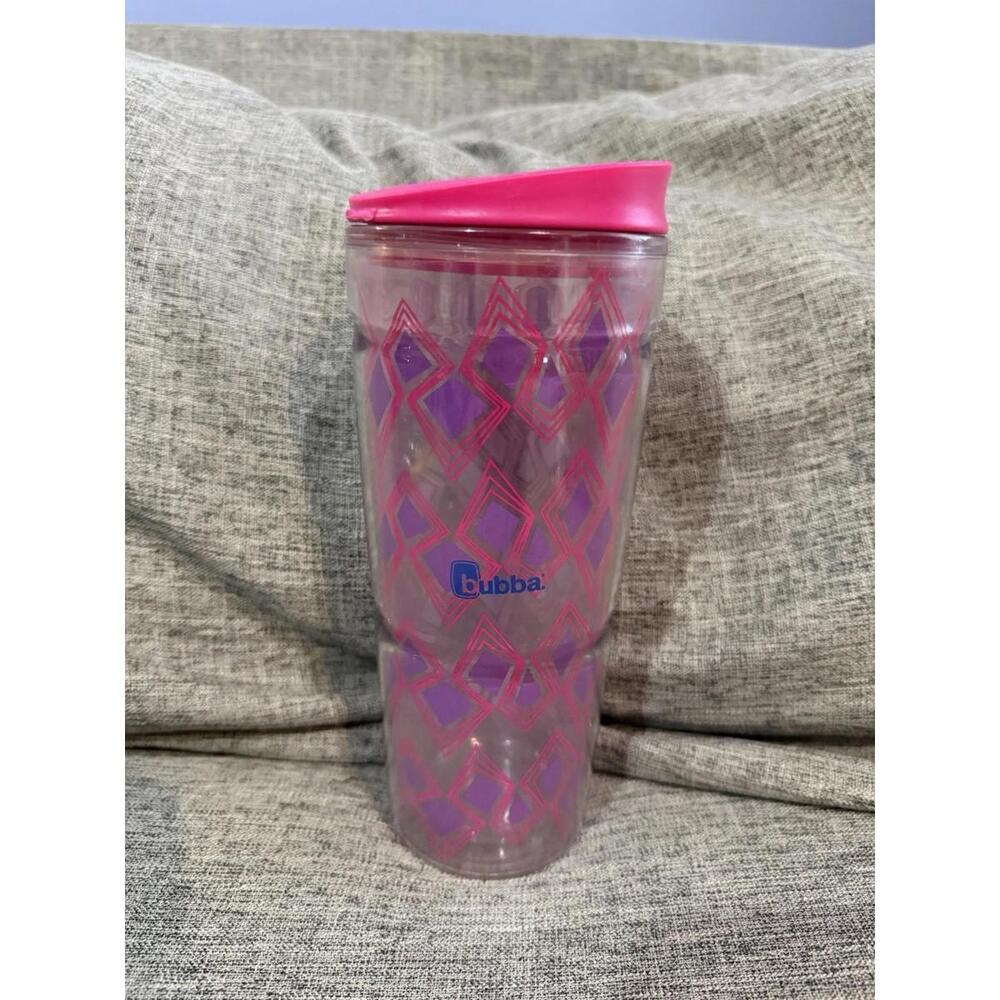 Bubba Envy Tumbler With Lid Pink Geometric Design